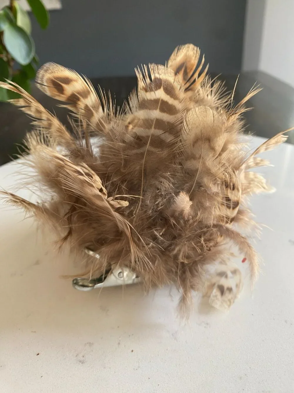 Rustic Woodland Christmas Ornaments Lot of 4 Owl Reindeer Sisal Feather Décor